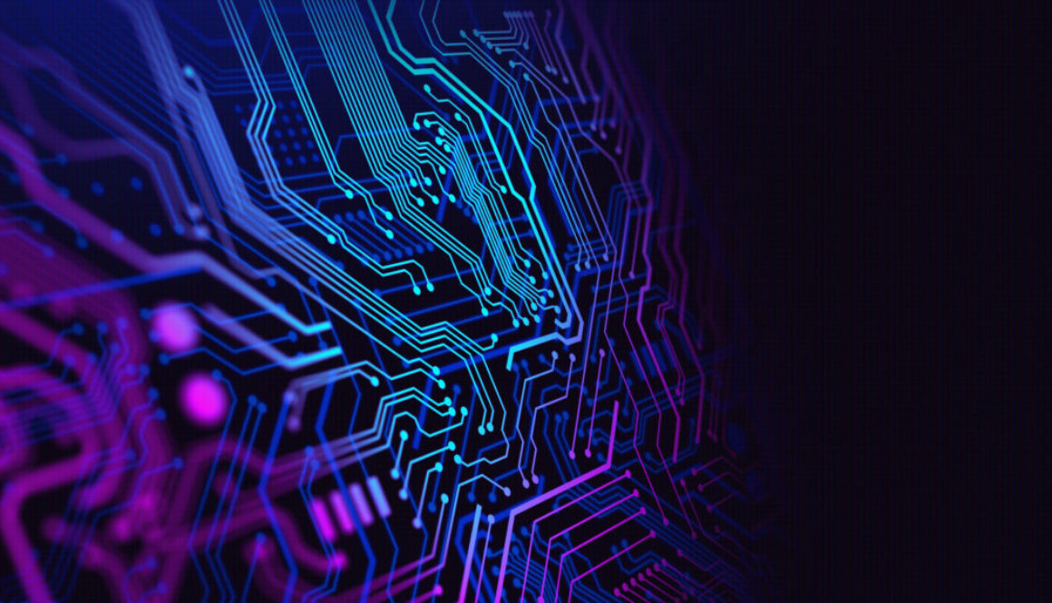 Blue and Purple technology background circuit board